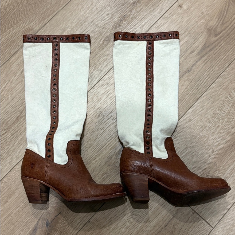 FRYE canvas and leather boots - Picture 2 of 16